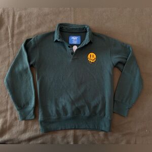 Eighty-Eight | Kids Green Sweatshirt with Smiley Patch
